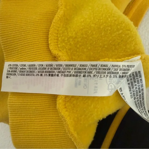 Disney Parks Mickey Sweatshirt Yellow Size Medium Unisex Graphic Embroidery - Picture 4 of 11